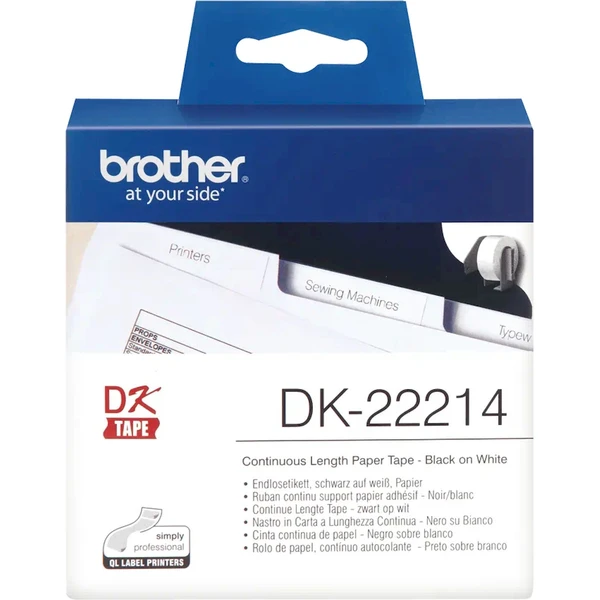 Brother DK-22214 papírová páska černá na bílé šířka 12 mm - Pásky pro štítkovače - Obrázek 32I9000P01