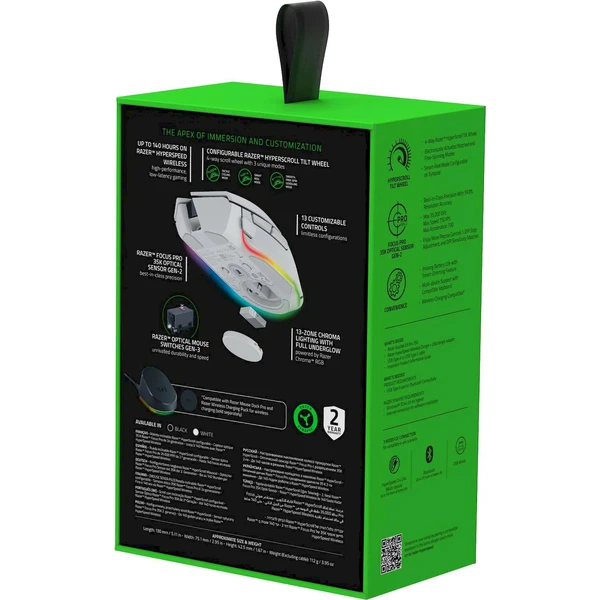 Razer Basilisk V3 Pro 35K bezdrátová herní myš bílá - Myši - Obrázek 32UC000L01