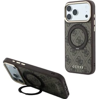 Guess PU 4G Ring Stand MagSafe kryt iPhone 18 Pro hnědý - Pouzdra