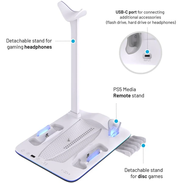 FIXED nabíjecí stanice pro PlayStation 5 Slim s LED podsvícením - Nabíječky - Obrázek 32fd31c739644f6fac40353f9db25a6e