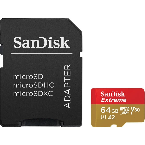 SanDisk Extreme microSDXC 64GB + SD adaptér - Paměťové karty - Obrázek 3332000P01