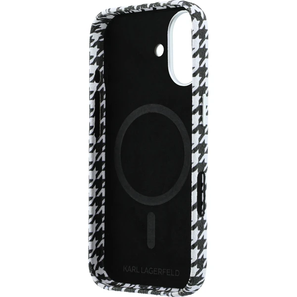 Karl Lagerfeld PU Houndstooth Resin Plate MagSafe kryt iPhone 17 černý - Pouzdra - Obrázek 338534519cfb45f697d165284c916214