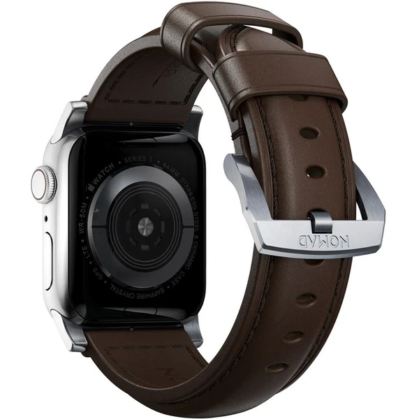 Nomad Traditional kožený řemínek Apple Watch Ultra (49mm) 8/7 (45mm)/6/SE/5/4 hnědý/stříbrné přezky - Řemínky - Obrázek 338d04e5d9ee42a8a77d4b55f4717c63