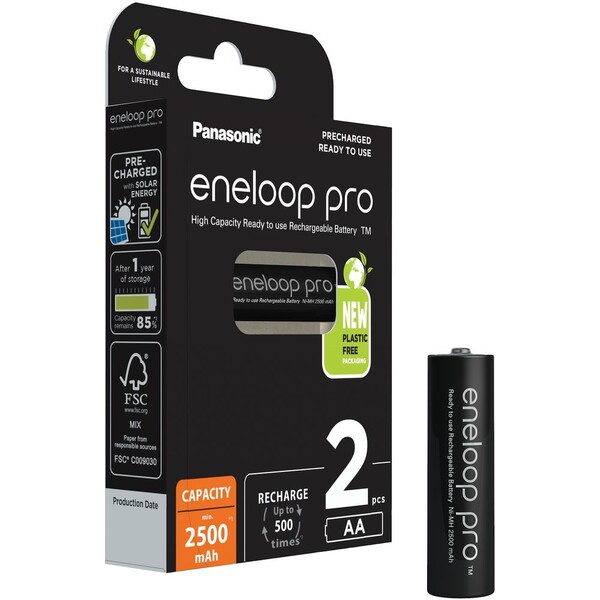 Panasonic Eneloop PRO AA 2ks 3HCDE/2BE Černá