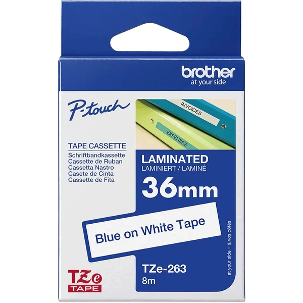 Brother TZe-263 páska modrá na bílém 36 mm - Pásky pro štítkovače - Obrázek 33OB000P01