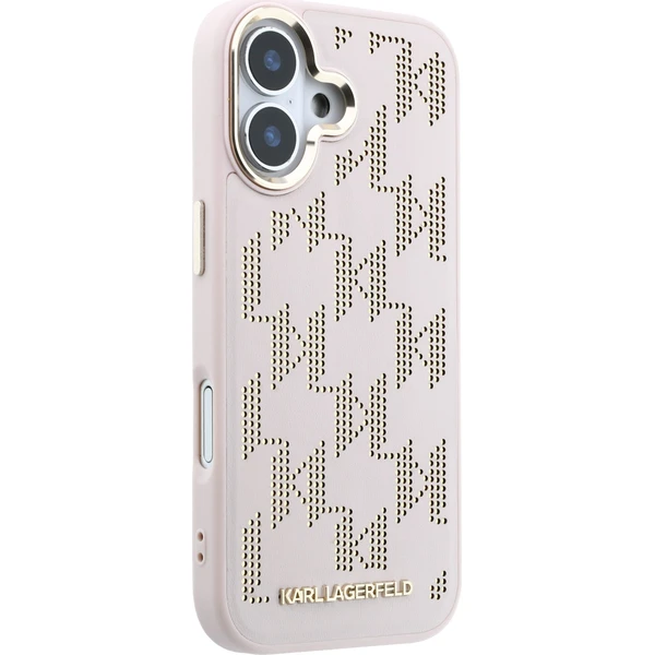 Karl Lagerfeld PU Perforated Monogram MagSafe kryt iPhone 17 růžový - Pouzdra - Obrázek 33b9f3bc90964bcaad4b2e301cd645e3