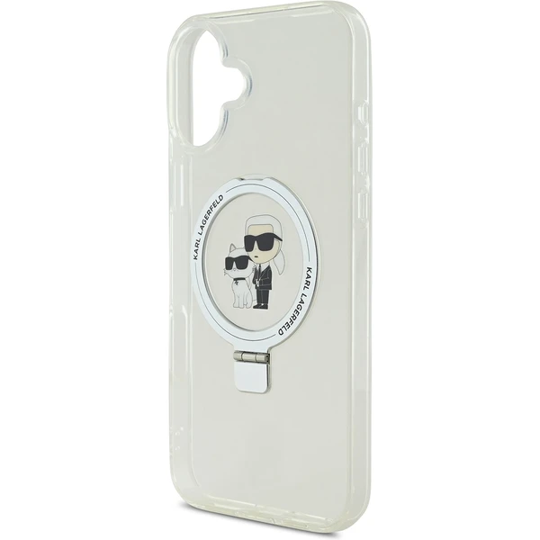 Karl Lagerfeld Ringstand Karl and Choupette MagSafe kryt pro iPhone 16 Plus bílý - Pouzdra - Obrázek 33c08853588840f9b2b0e1174e15814f