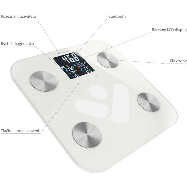 TrueLife FitScale W6 BT chytrá váha bílá - Chytré váhy - Obrázek 3401000J01