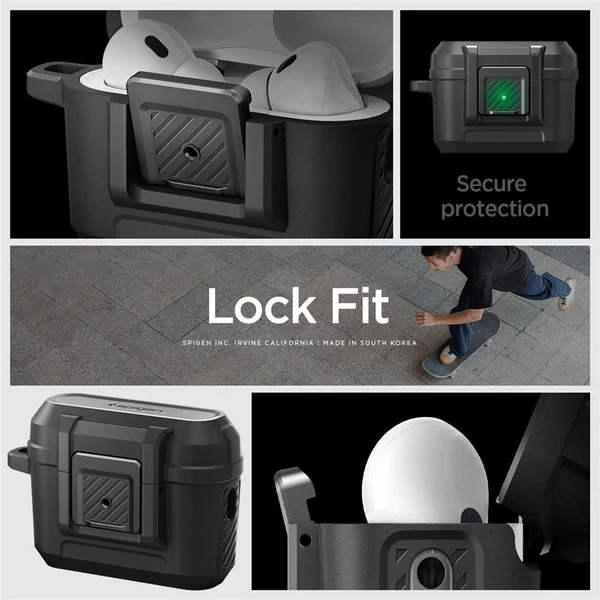 Spigen Lock Fit odolné pouzdro Apple AirPods Pro 2 Gen. matně černé - Pouzdra - Obrázek 3405000J01