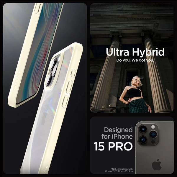 Spigen Ultra Hybrid kryt iPhone 15 Pro béžový - Pouzdra - Obrázek 3409000601