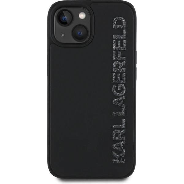Karl Lagerfeld 3D Rubber Glitter Logo kryt iPhone 14 černý - Pouzdra - Obrázek 340c98cbaa824be29af1d190a7d15c90