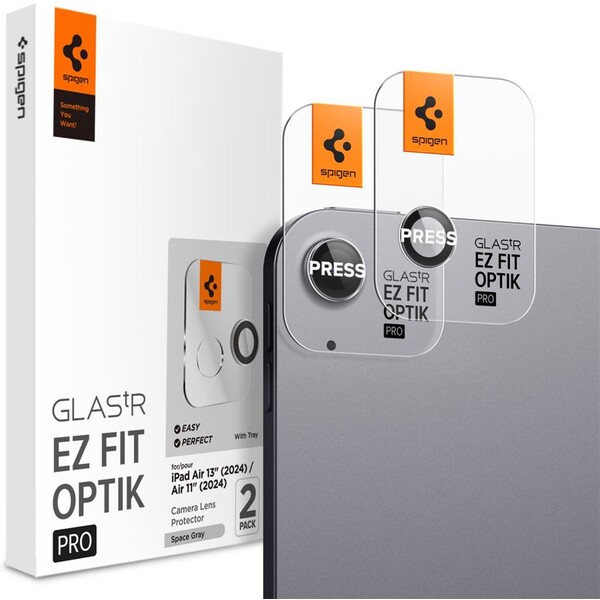 Spigen Glass tR EZ Fit Optik Pro sklo na fotoaparát iPad Air 13" 2025/ iPad Air 11" 2025 šedé
