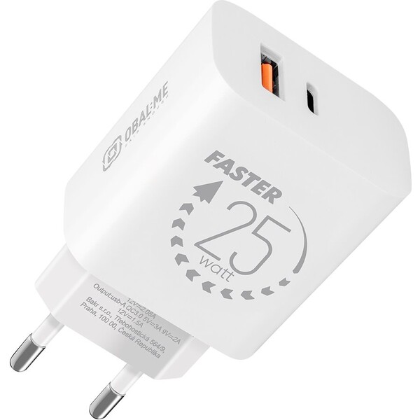 OBAL:ME nabíječka USB-A/USB-C (25W) bílá