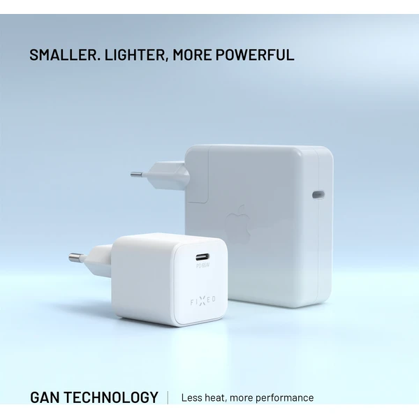 FIXED Mini set síťové GaN nabíječky s USB-C výstupem a USB-C/USB-C kabelem, PD, 65W, (2m) bílý - Nabíječky - Obrázek 342d4c46d2664438aa767c5d68fcd828