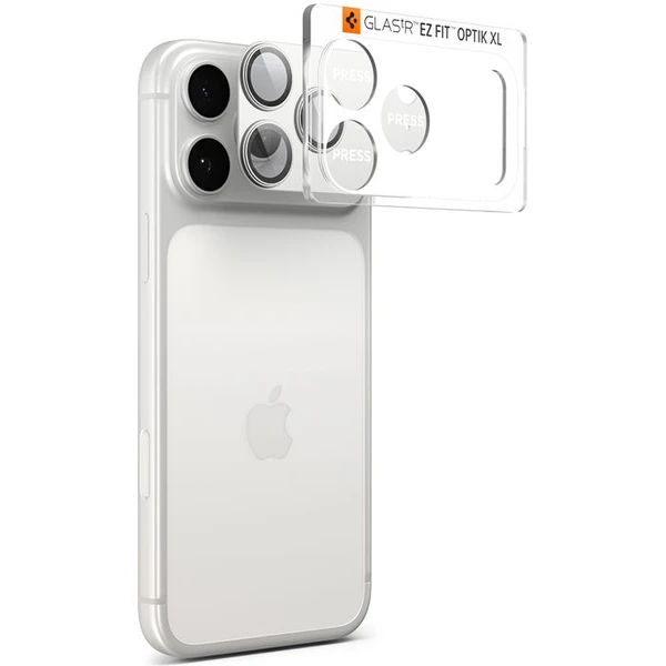 Spigen Glass tR EZ Fit Optik Pro XL sklo na fotoaparát iPhone 17 Pro stříbrné - Ochranné folie a skla - Obrázek 3448b45d72b14c25b5d1e62288d8c959