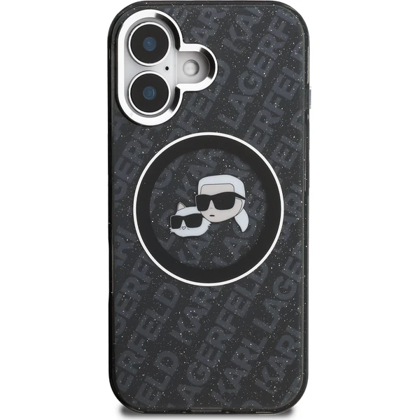 Karl Lagerfeld IML K&CH Heads Repeated Logo MagSafe kryt iPhone 16 černý - Pouzdra - Obrázek 344d21a46a91452f9de33db3d25ae75e