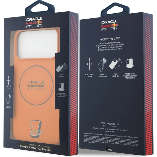 Oracle Red Bull Racing Silicone Blue Ring MagSafe kryt iPhone 17 Pro Max oranžový - Pouzdra - Obrázek 345110483a2c4c879985d46a59563ef7