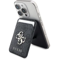 Guess 4G Metal Logo MagSafe Cardslot peněženka se stojanem černá - Peněženky