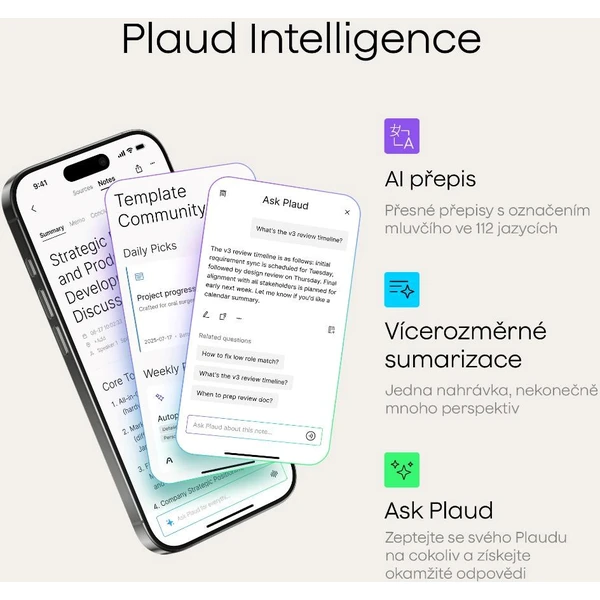 Plaud Note PRO AI hlasový záznamník černý - Záznamová zařízení - Obrázek 3487f889978344238062d2dd0c6a593b