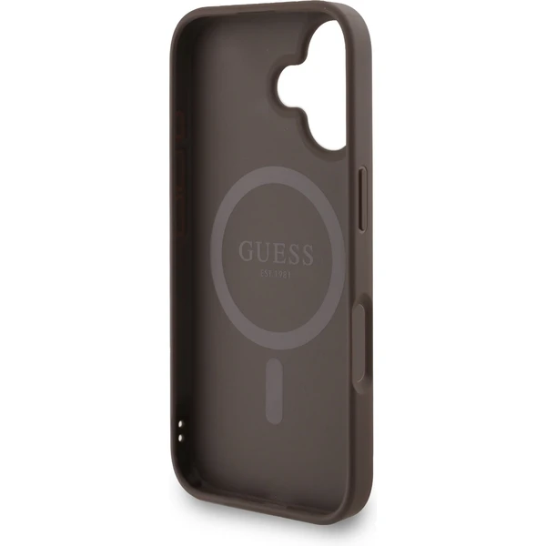 Guess PU Leather 4G Colored Ring Strap MagSafe kryt iPhone 16 hnědý - Pouzdra - Obrázek 348b33ecc4e748ff8ae74245cfa17092