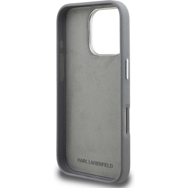 Karl Lagerfeld Grained PU K&CH Heads kryt iPhone 16 Pro Max šedý - Pouzdra - Obrázek 348c5d409cd84e5db78d7e3a0f86b29b