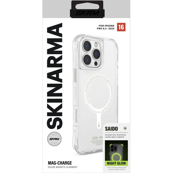SKINARMA Saido Niteglow Mag-Charge kryt iPhone 16 Pro čirý - Pouzdra - Obrázek 348f571235b7457a89415b39d929a20e