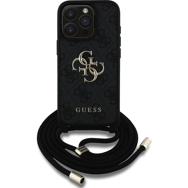 Guess PU 4G Metal Logo Crossbody popruh kryt iPhone 15 Pro černý - Pouzdra - Obrázek 3496c080c025470bb01183fc0496d7f6