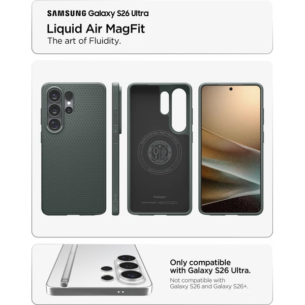 Spigen Liquid Air MagSafe kryt Samsung Galaxy S26 Ultra zelený - Pouzdra - Obrázek 34a056d40b304539a7f687ac20a8ffde