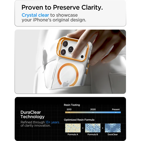 Spigen Ultra Hybrid Optik S MagSafe kryt iPhone 18 Pro/17 Pro clear orange - Pouzdra - Obrázek 34e2417bbbd5435594e14f021aabe932
