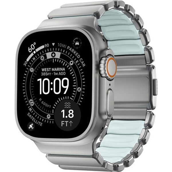Nomad Stratos Band FKM řemínek Apple Watch 45/46/49mm Natural Titanium/Icy Blue - Řemínky - Obrázek 34f831355a354fccbfbd164f5e0de556