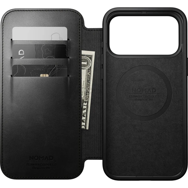 Nomad Modern Leather Folio (Horween) MagSafe kožené pouzdro iPhone 18 Pro Max Black - Pouzdra - Obrázek 35679346184141aab04b0bd5f2ba9aa4