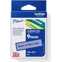 Brother TZe-521 páska černá na modrém 9 mm - Pásky pro štítkovače