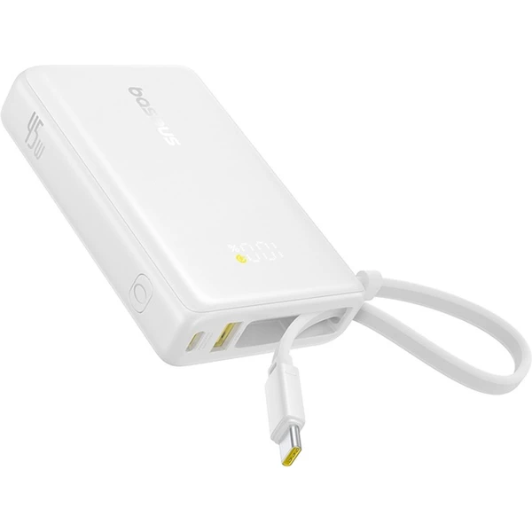 Baseus PicoGo powerbanka 10000mAh 45W s digitálním displejem a kabelem USB-C bílá - Powerbanky - Obrázek 35AE000N01