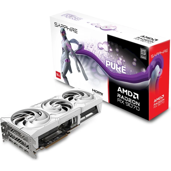 Sapphire PURE AMD Radeon RX 9070 GAMING OC 16GB, white - Grafické karty - Obrázek 35LE000L01