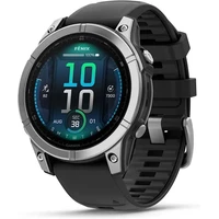 Garmin Fenix E 47 mm nerezová ocel/černý silikonový řemínek - Chytré hodinky