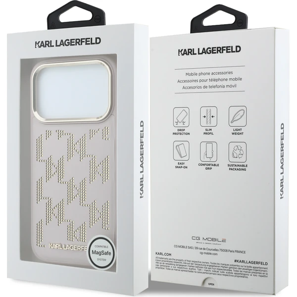 Karl Lagerfeld PU Perforated Monogram MagSafe kryt iPhone 17 Pro Max růžový - Pouzdra - Obrázek 35b42a41e8ea42da84788760ebb673f5