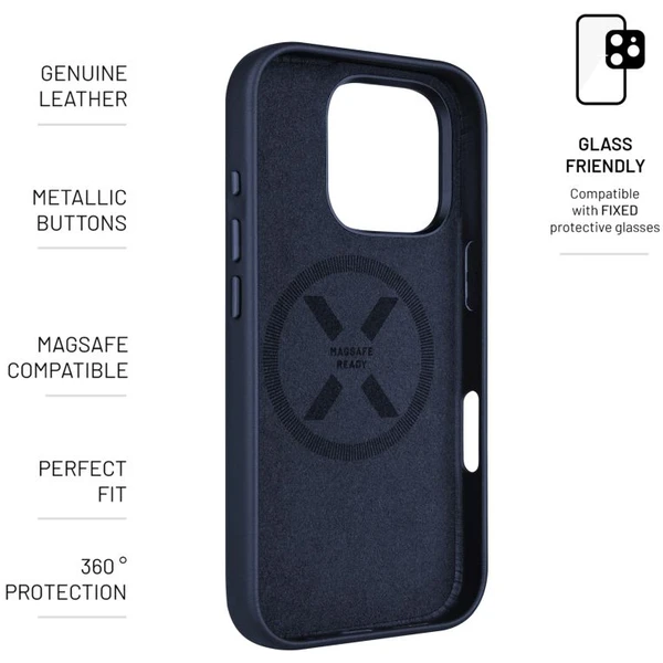 FIXED MagLeather kožený kryt s MagSafe Apple iPhone 16 Pro modrý - Pouzdra - Obrázek 35cae86d70534415933ff1289170a226