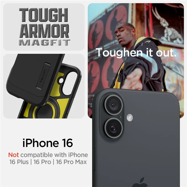 Spigen Tough Armor MagSafe kryt iPhone 16 black - Pouzdra - Obrázek 3624b81d229543d09a9d829b893710ff