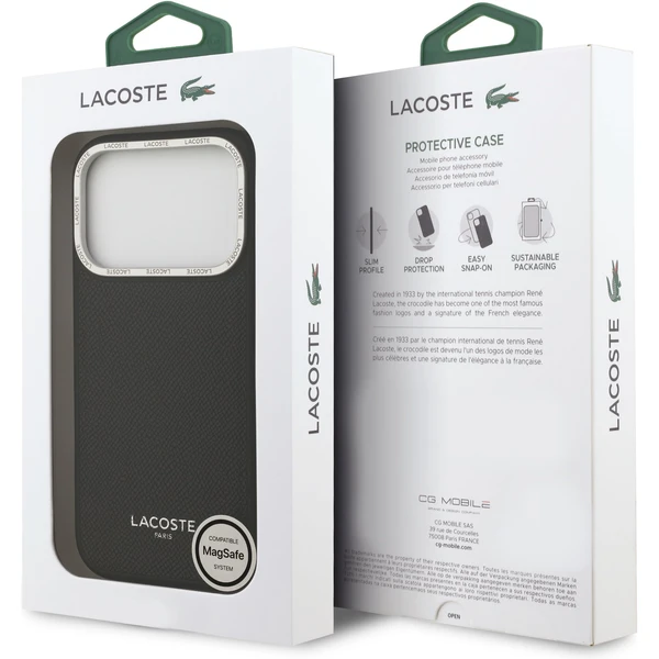 Lacoste PU Leather Champs Elysees MagSafe kryt iPhone 17 Pro černý - Pouzdra - Obrázek 362848482859457cb0a1527cd1bb779b