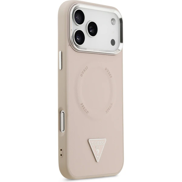 Guess PU Leather Triangle Logo MagSafe kryt iPhone 17 Pro růžový - Pouzdra - Obrázek 3666315dc4f64ecda66fc279f9e30550