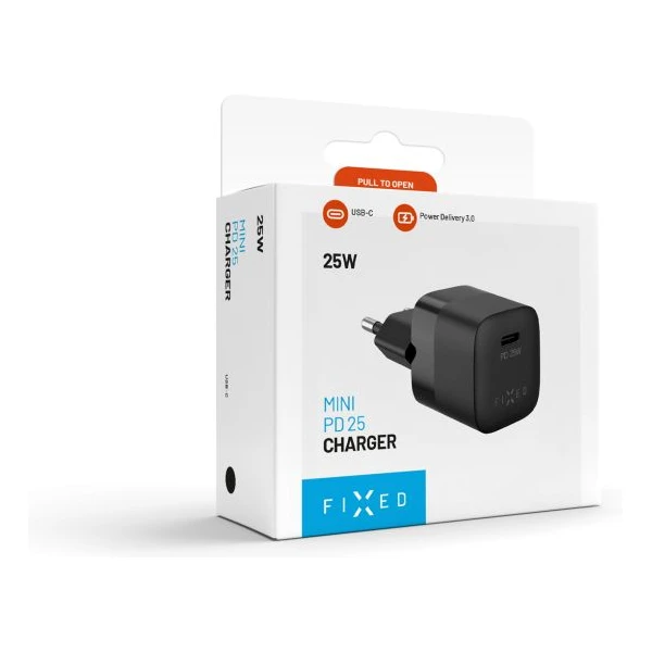 FIXED Mini nabíječka s USB-C výstupem a podporou PD 25W černá - Nabíječky - Obrázek 367b7f076ebc47b2b81a0af450fc5a75