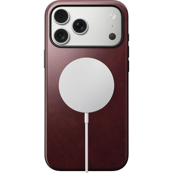 Nomad Modern Leather Case (Horween) MagSafe kožený kryt iPhone 17 Pro Max Burgundy - Pouzdra - Obrázek 3690258216fe4913b540d1dbabeef00a