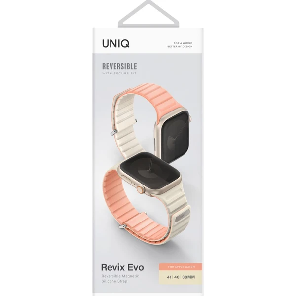 UNIQ Revix Evo oboustranný řemínek Apple Watch 42/41/40/38mm (růžový/krémový) - Řemínky - Obrázek 36O5000O01