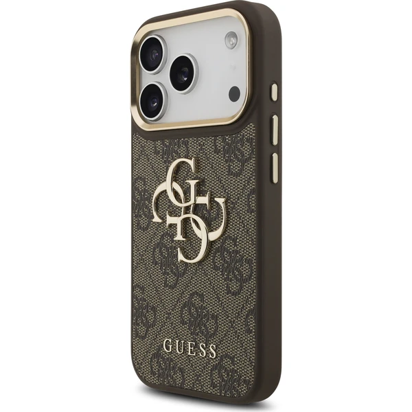Guess PU Leather 4G Metal Logo Gold Frame kryt iPhone 18 Pro hnědý - Pouzdra - Obrázek 36c411b244214d17bec94df530651181