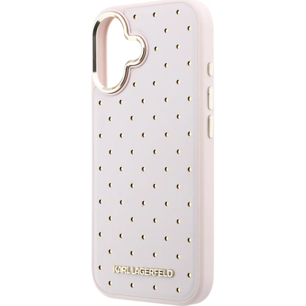 Karl Lagerfeld PU Perforated Gold Dots MagSafe kryt iPhone 17 růžový - Pouzdra - Obrázek 36cef265d5bc49069a7e2ba6a9da86f0