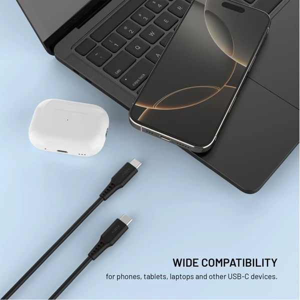 FIXED Liquid silicone USB-C/USB-C napájecí kabel 60W 0,3m černý - Kabely a redukce - Obrázek 36efb914ade24de19a614bf7a86a83ee