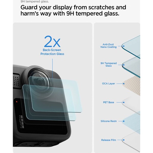 Spigen Glass tR Slim tvrzené sklo 2 Pack GoPro MAX 2 - Ochranné folie a skla - Obrázek 3711685db52344cb9995ba633d8e870f