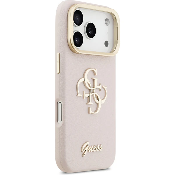 Guess PU Grained 4G Logo Stand Camera Frame kryt iPhone 17 Pro růžový - Pouzdra - Obrázek 3714340ab588407785df0e7ef33d5ed7