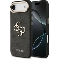 Guess PU Leather 4G Metal Logo Gold Frame MagSafe kryt iPhone Air černý - Pouzdra