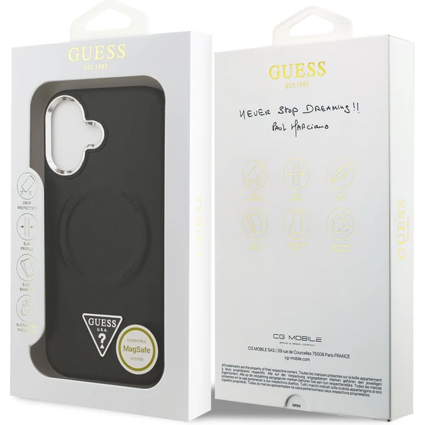 Guess PU Leather Triangle Logo MagSafe kryt iPhone 17 černý - Pouzdra - Obrázek 37298bfc32884b1ab434d0fe33041c21